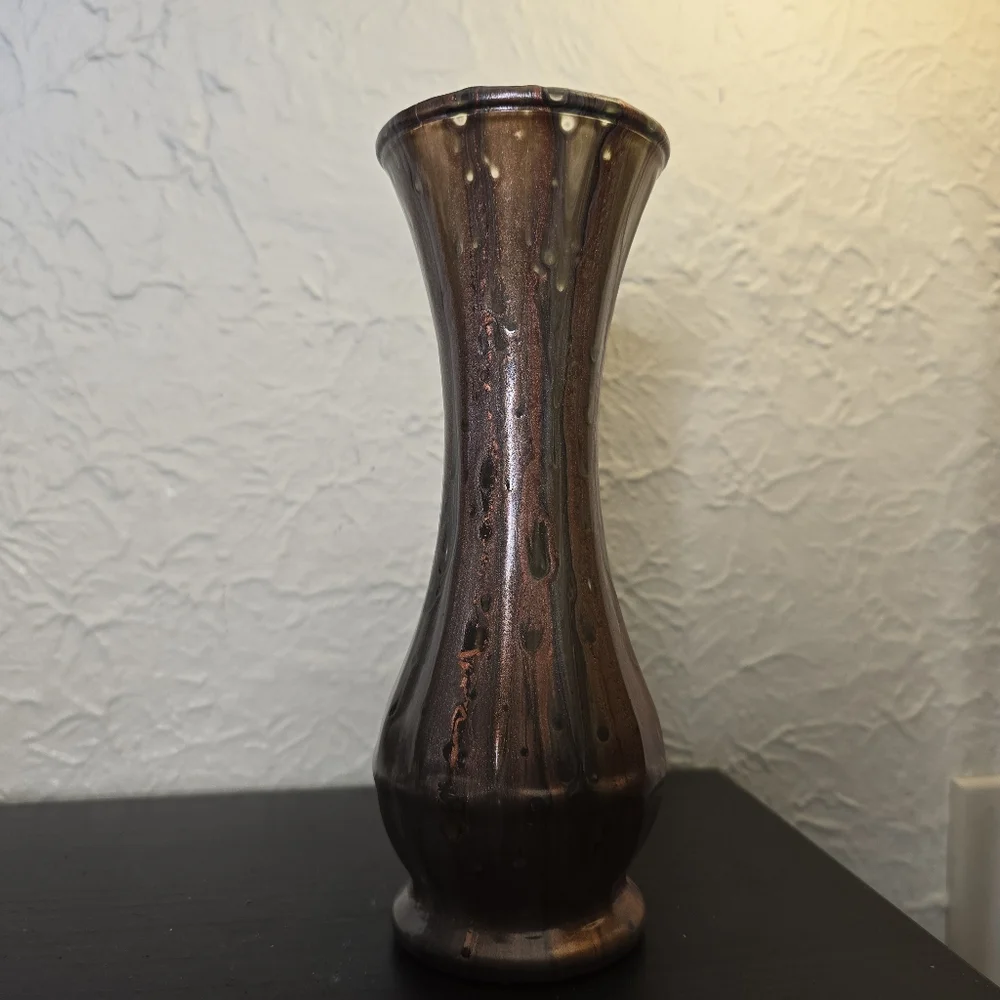 HANDCRAFTED Upcycled Glass Vase HANDPAINTED Abstract Tabletop Art Decor - Picture 7 of 17